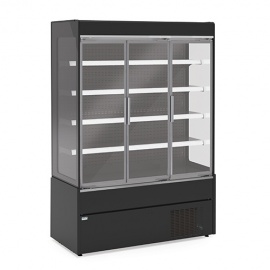 VITRINE MURALE NOIRE DIM 1300 PORTES BATTANTES