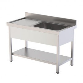 PLONGE 1 BAC GAMME LUXE PROF 600 LONG 1200+ EGOUTTOIR A GAUCHE