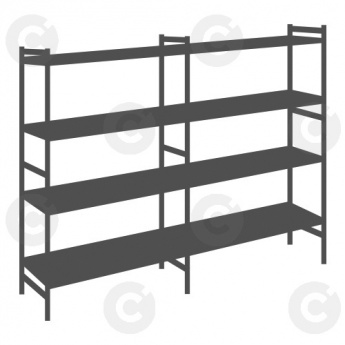 Rayonnage démontable 4 niveaux 2 échelles - longueur 1455